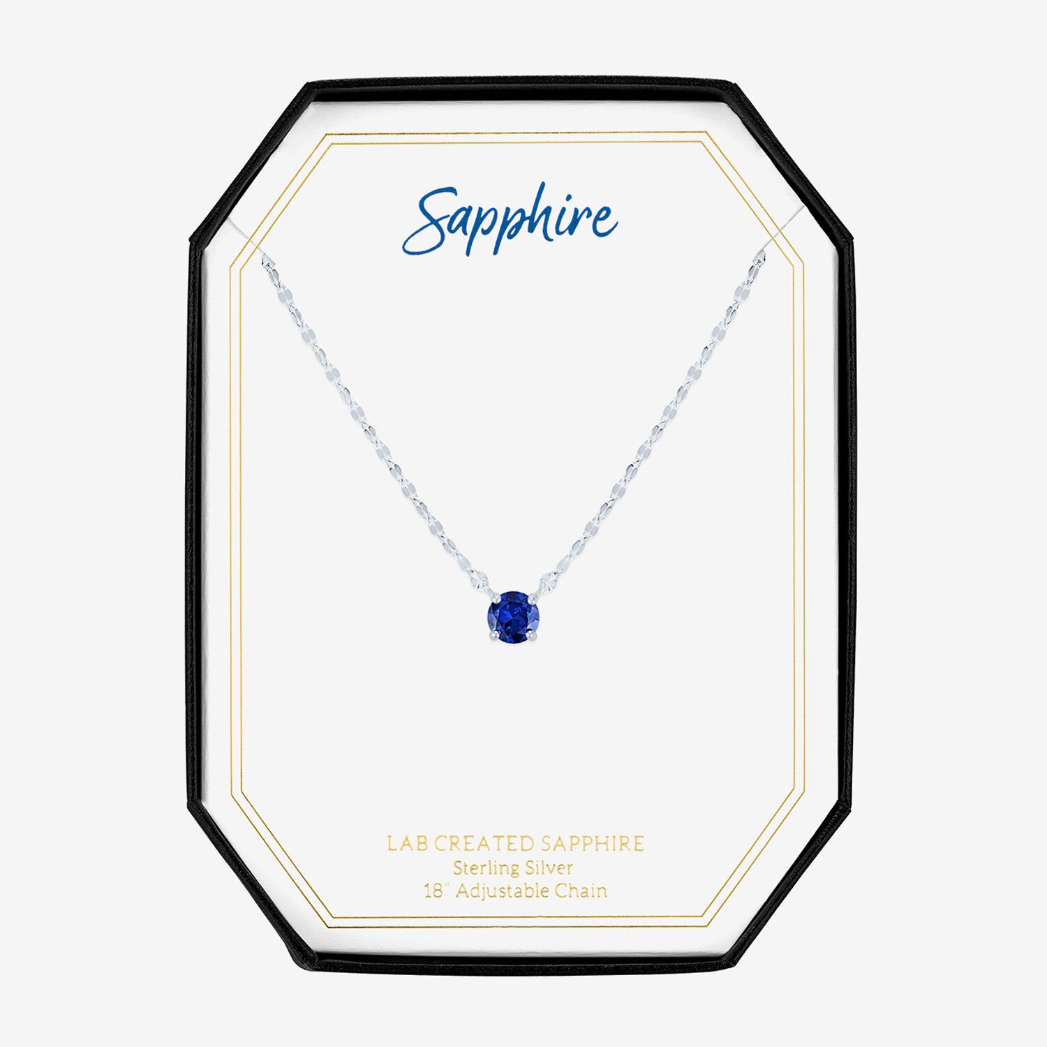 Gemstone Sterling Silver Round 16 Inch Pendant Necklace