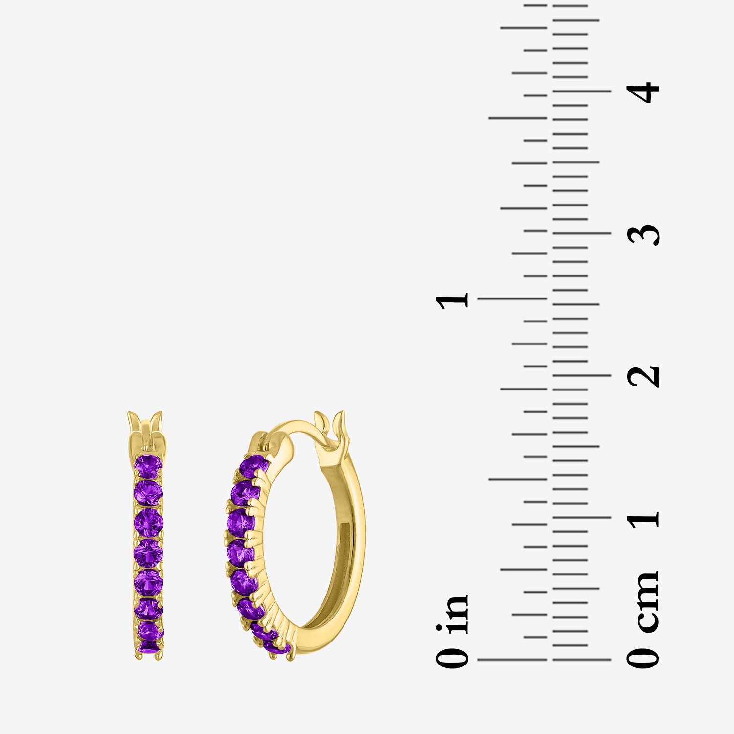 Gemstone 14K Gold Over Silver 16mm Hoop Earrings