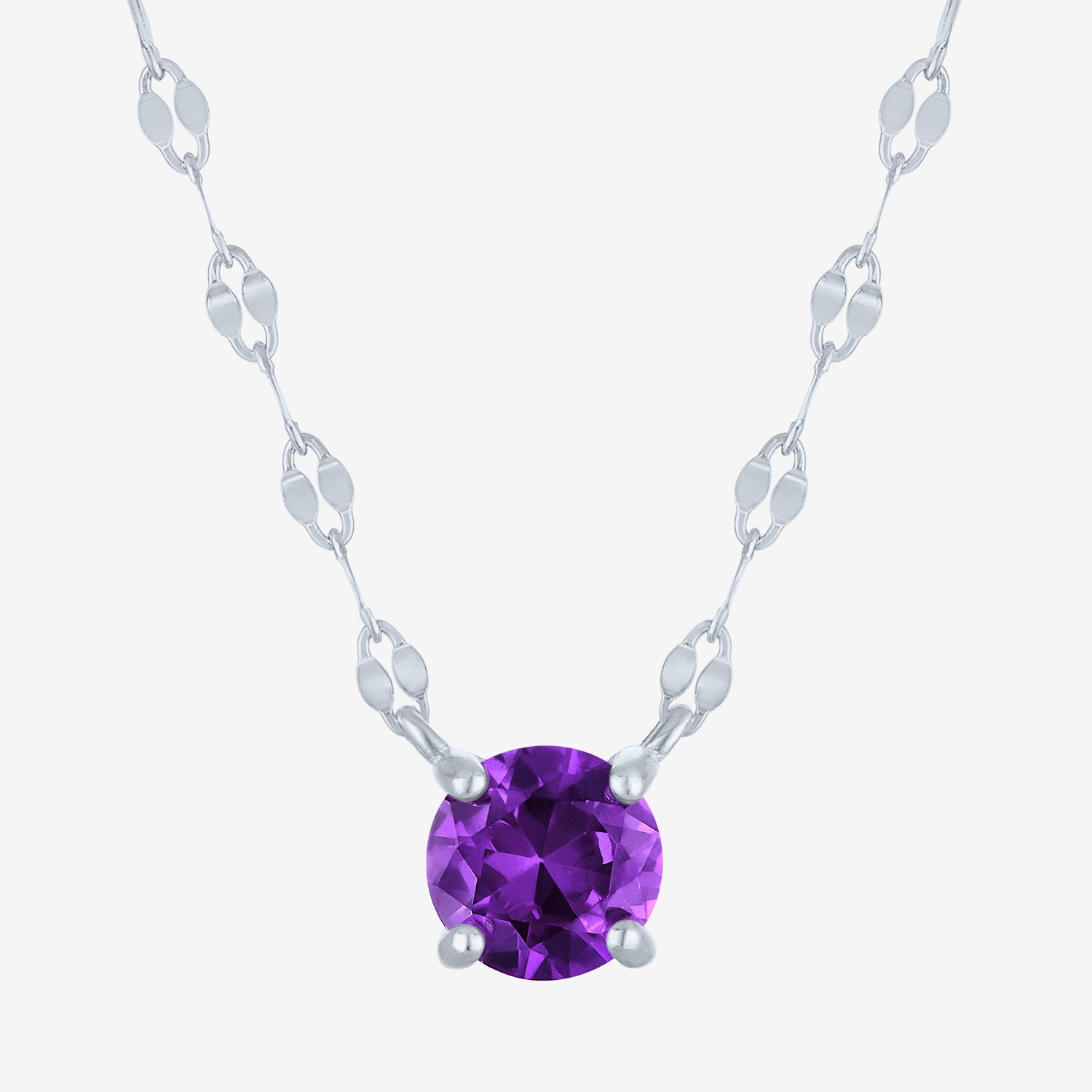 Gemstone Sterling Silver Round 16 Inch Pendant Necklace