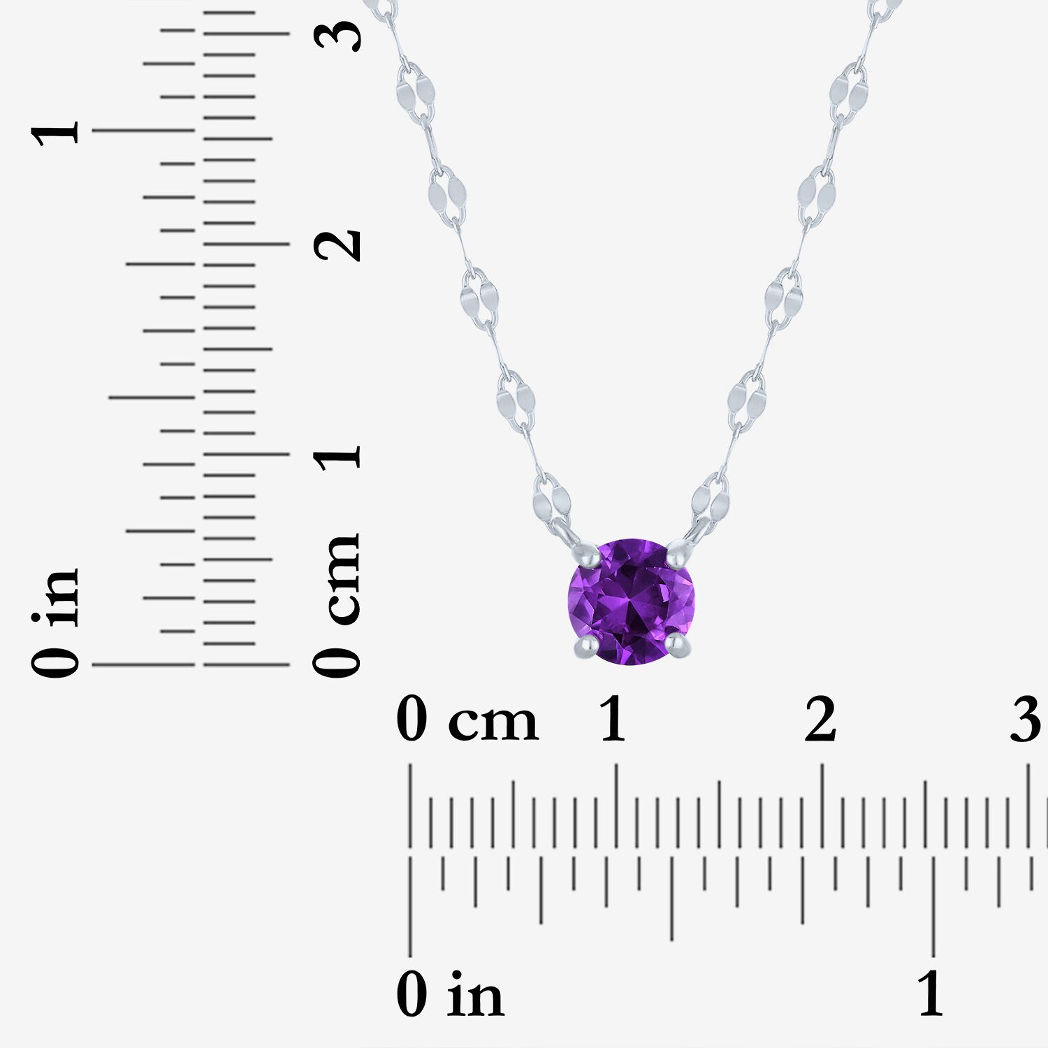 Gemstone Sterling Silver Round 16 Inch Pendant Necklace