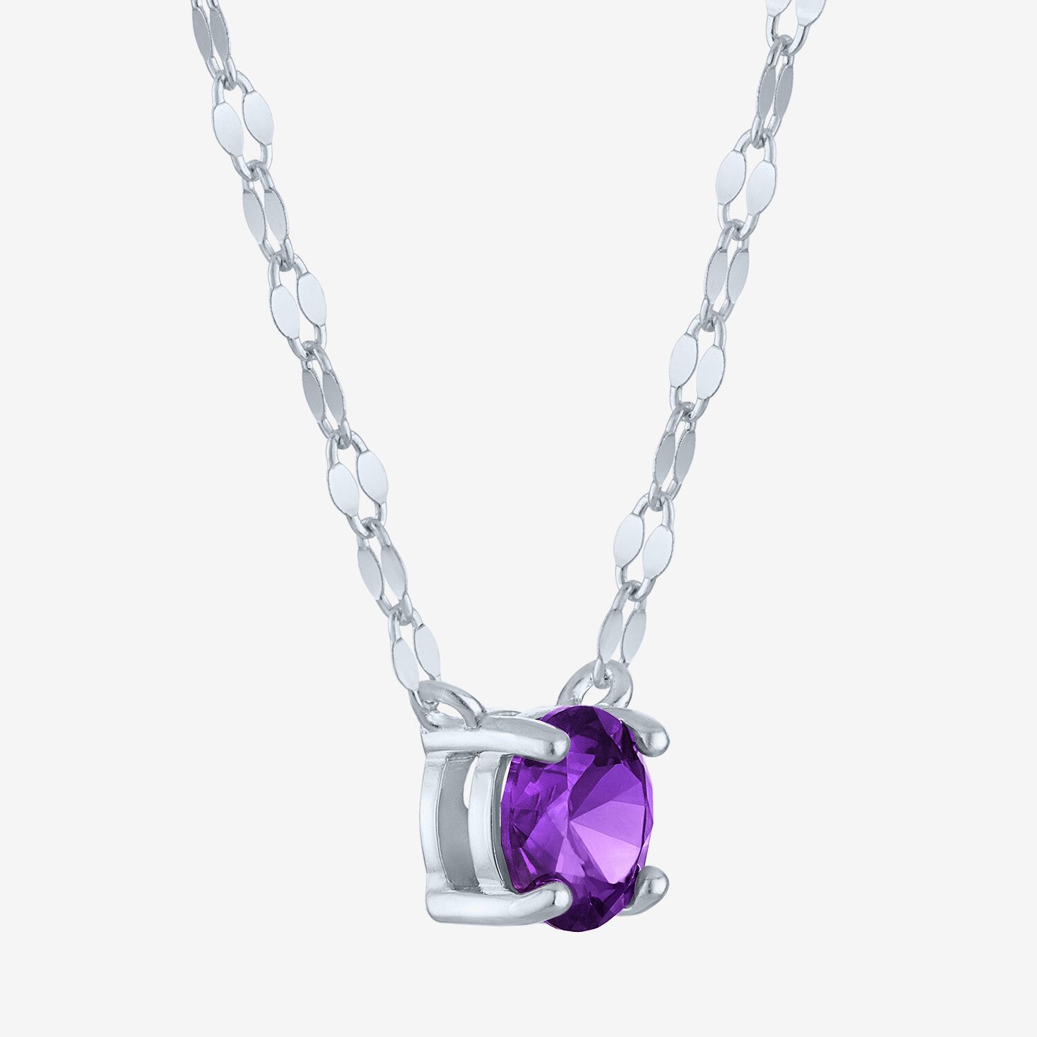 Gemstone Sterling Silver Round 16 Inch Pendant Necklace
