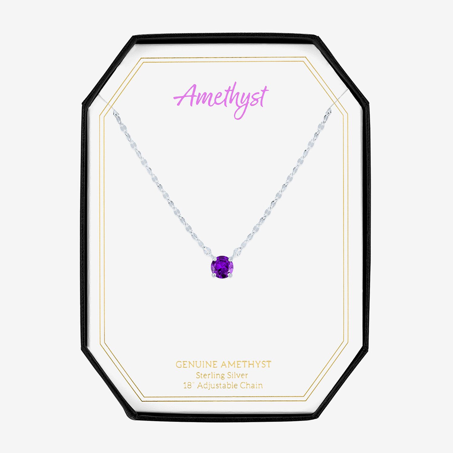 Gemstone Sterling Silver Round 16 Inch Pendant Necklace