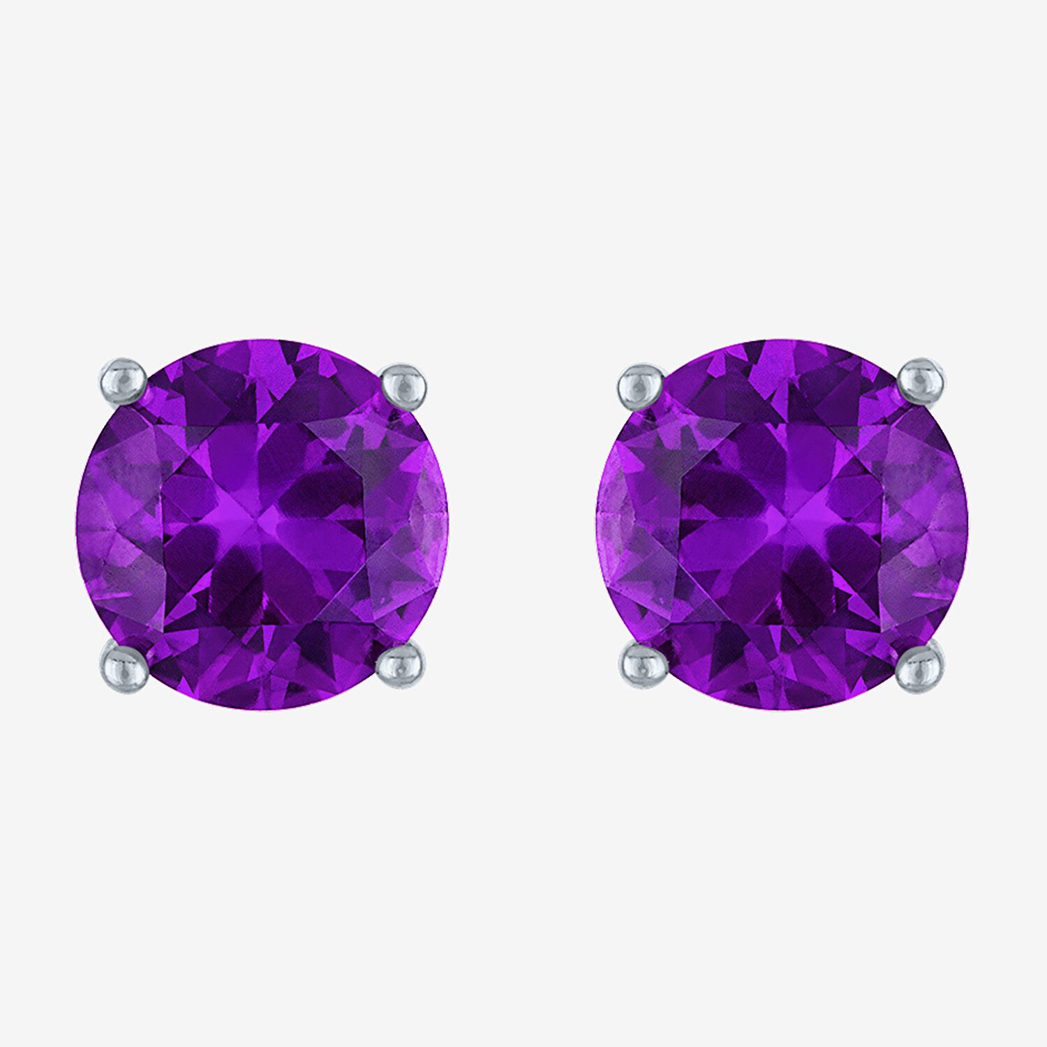 Gemstone Sterling Silver 7mm Stud Earrings