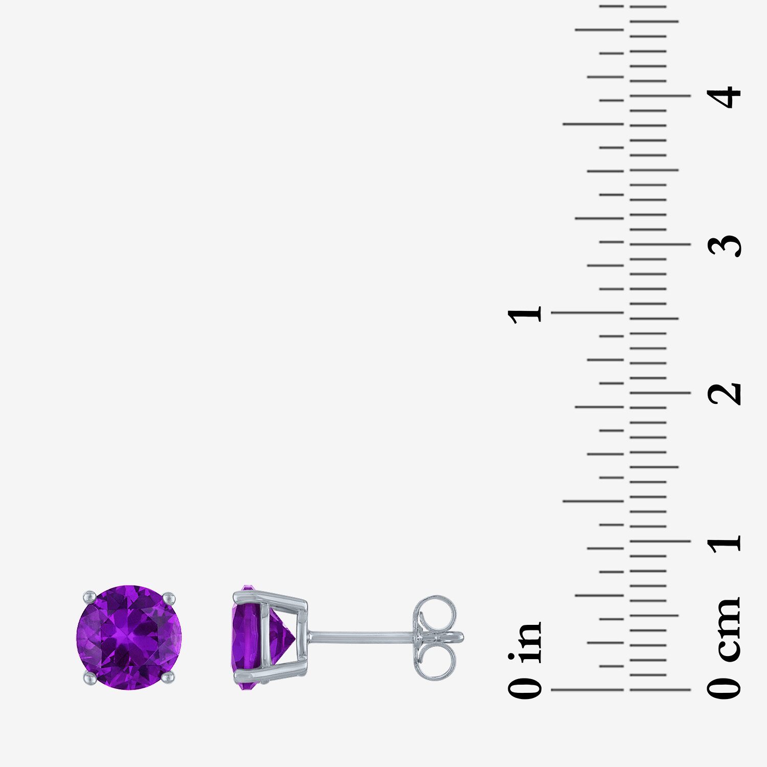 Gemstone Sterling Silver 7mm Stud Earrings