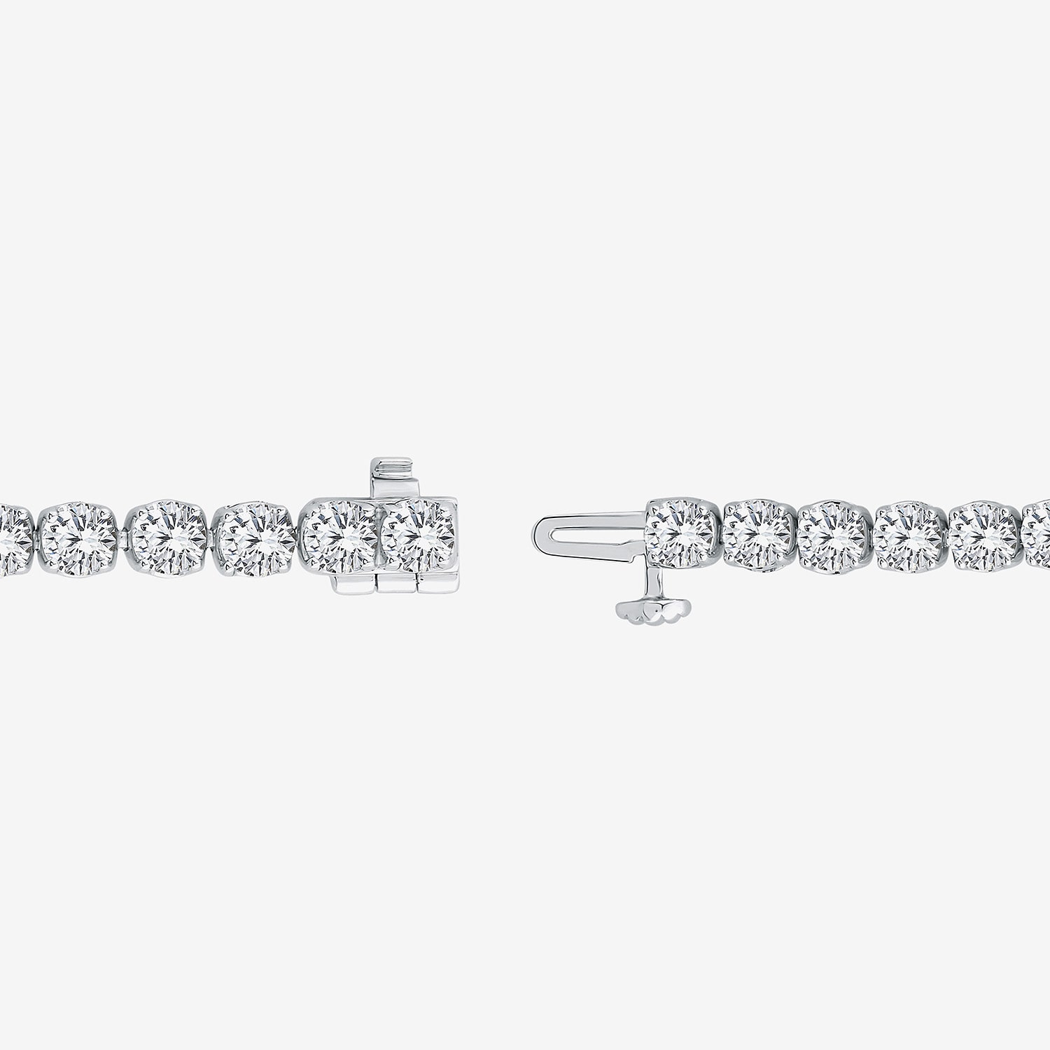 (F / Si2) Womens 8 1/3 Ct. T.W. Lab Grown White Diamond 10K Gold Round 6 1/2 Inch Tennis Bracelet