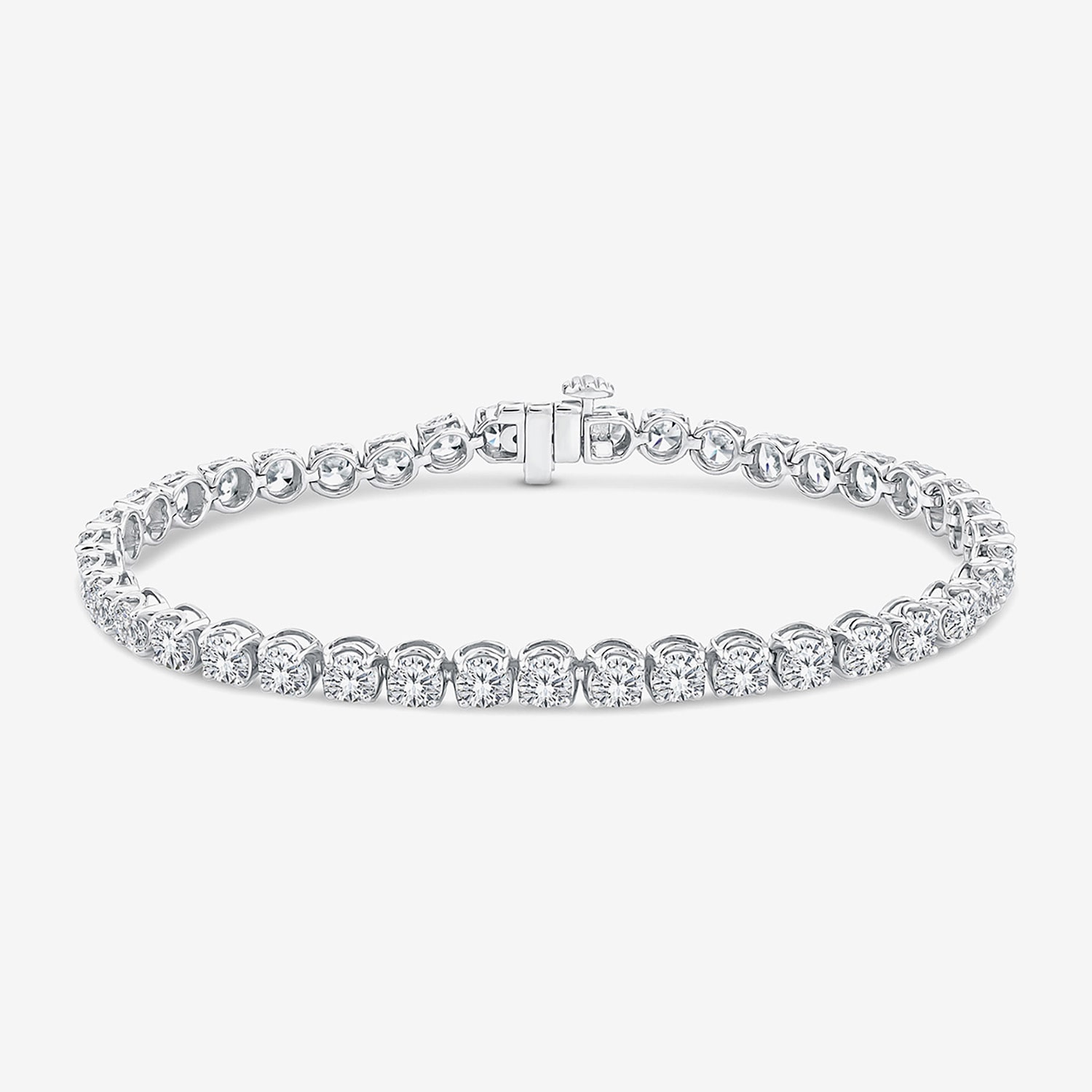 (F / Si2) Womens 8 1/3 Ct. T.W. Lab Grown White Diamond 10K Gold Round 6 1/2 Inch Tennis Bracelet