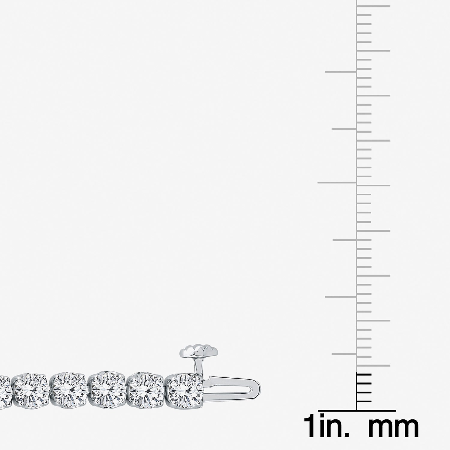 (F / Si2) Womens 8 1/3 Ct. T.W. Lab Grown White Diamond 10K Gold Round 6 1/2 Inch Tennis Bracelet