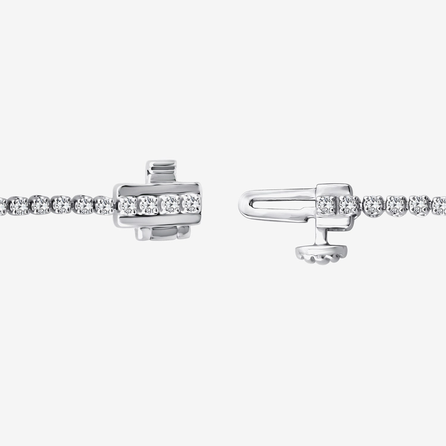 (F, Si2) Womens 1 1/10 CT. T.W.  Lab Grown White Diamond 10K Gold Round 8 Inch Tennis Bracelet