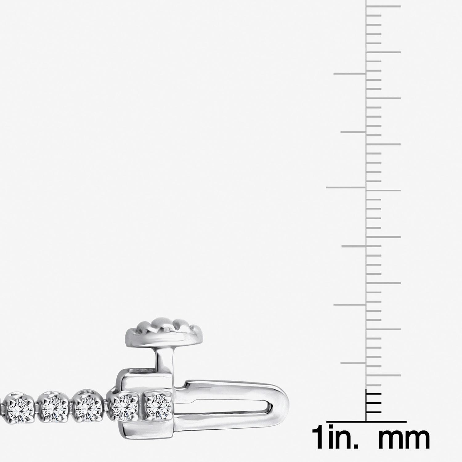 (F, Si2) Womens 1 1/10 CT. T.W.  Lab Grown White Diamond 10K Gold Round 8 Inch Tennis Bracelet