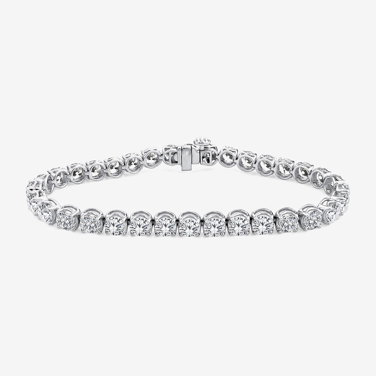 (F / Si2) Womens 16 1/3 Ct. T.W. Lab Grown White Diamond 10K Gold 8 Inch Tennis Bracelet