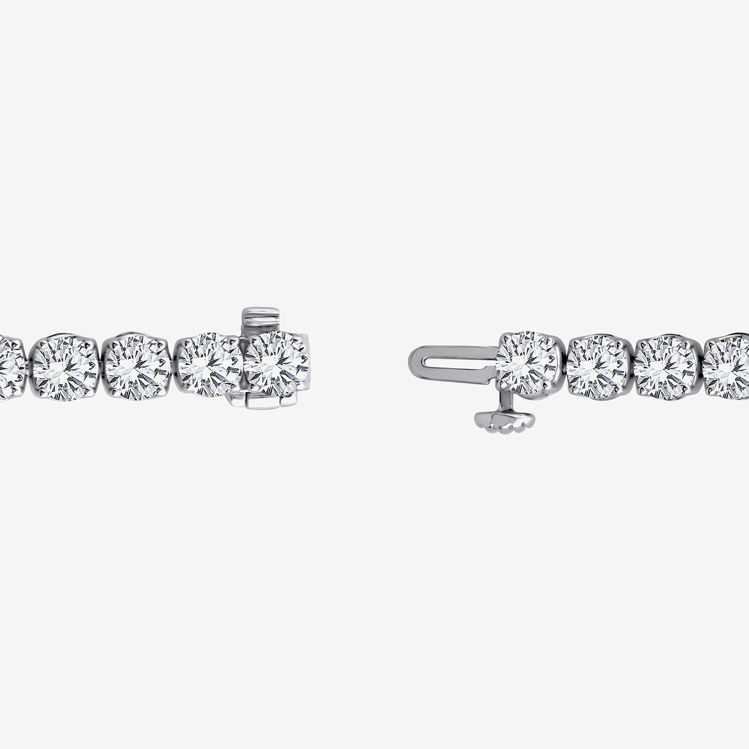 F / Si2) Womens 6 1/2 Ct. T.W. Lab Grown White Diamond 14K Gold Round Inch Tennis Bracelet
