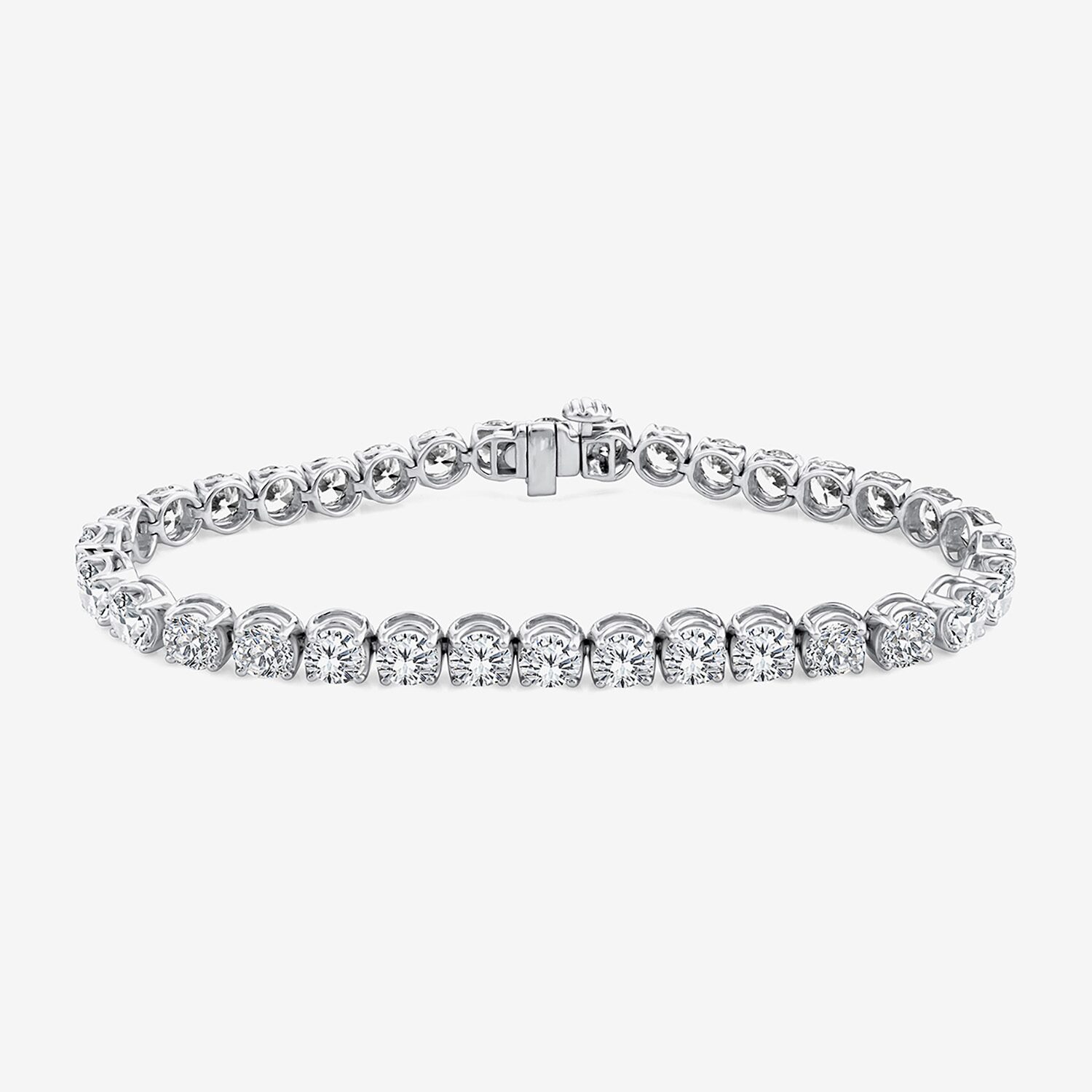 F / Si2) Womens 6 1/2 Ct. T.W. Lab Grown White Diamond 14K Gold Round Inch Tennis Bracelet