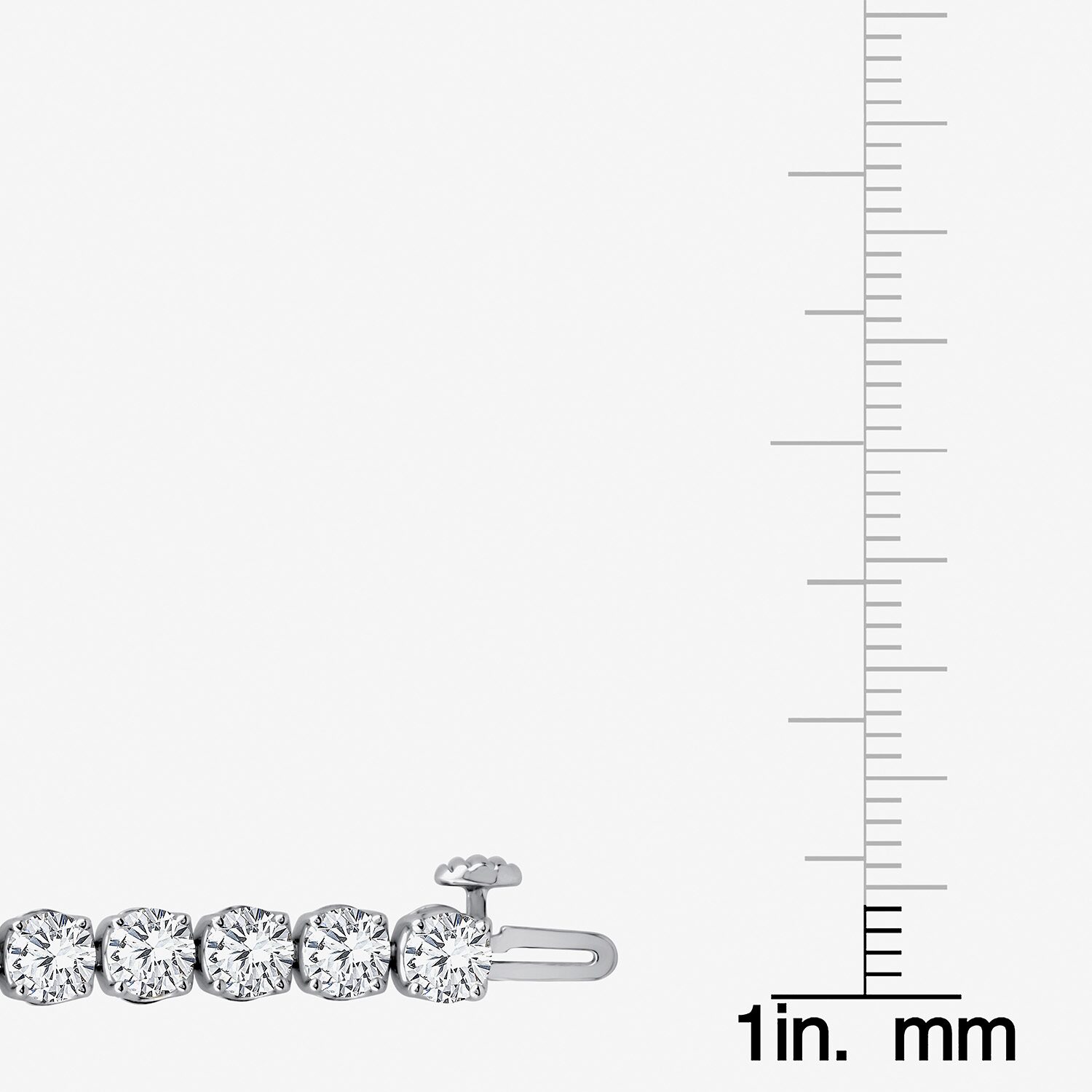 F / Si2) Womens 6 1/2 Ct. T.W. Lab Grown White Diamond 14K Gold Round Inch Tennis Bracelet