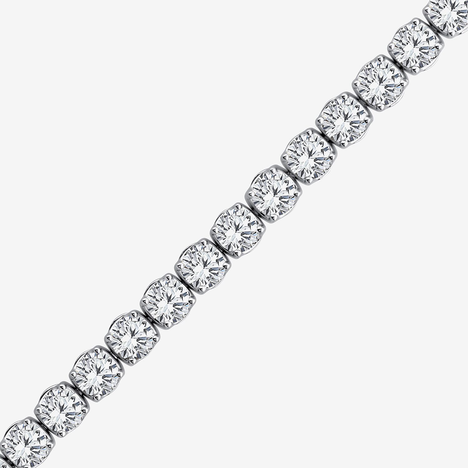 F / Si2) Womens 6 1/2 Ct. T.W. Lab Grown White Diamond 14K Gold Round Inch Tennis Bracelet