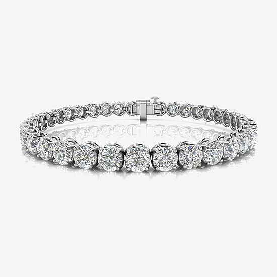(F / Si2) Womens 11 1/5 Ct. T.W. Lab Grown White Diamond 10K Gold 6 1/2 Inch Tennis Bracelet