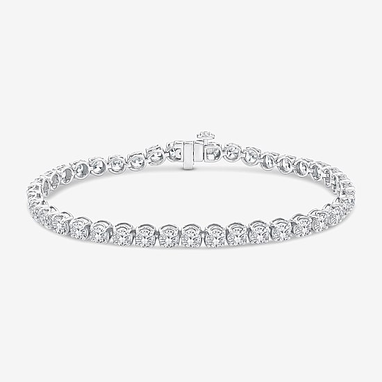 (F, Si2) Womens 10 1/2 Ct. T.W. Lab Grown White Diamond 14K Gold 8 Inch Tennis Bracelet