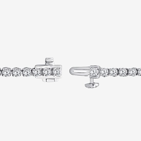 (F, Si2) Womens 3 3/8 Ct. T.W. Lab Grown White Diamond 10K Gold 8 Inch Tennis Bracelet