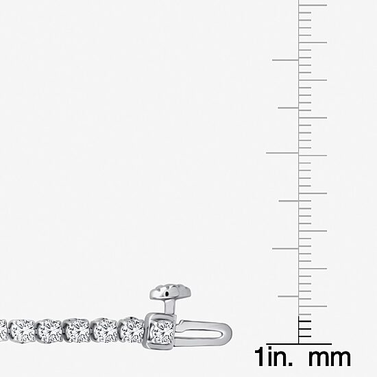 (F, Si2) Womens 3 3/8 Ct. T.W. Lab Grown White Diamond 10K Gold 8 Inch Tennis Bracelet