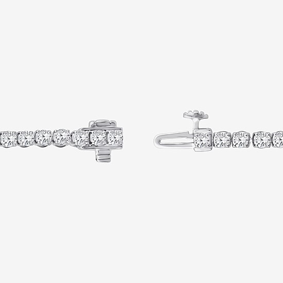 (F, Si2) Womens 3 1/2 CT. T.W Lab Grown White Diamond 10K Gold 6 1/2 Inch Tennis Bracelet