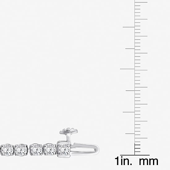 (F, Si2) Womens 3 1/2 CT. T.W Lab Grown White Diamond 10K Gold 6 1/2 Inch Tennis Bracelet