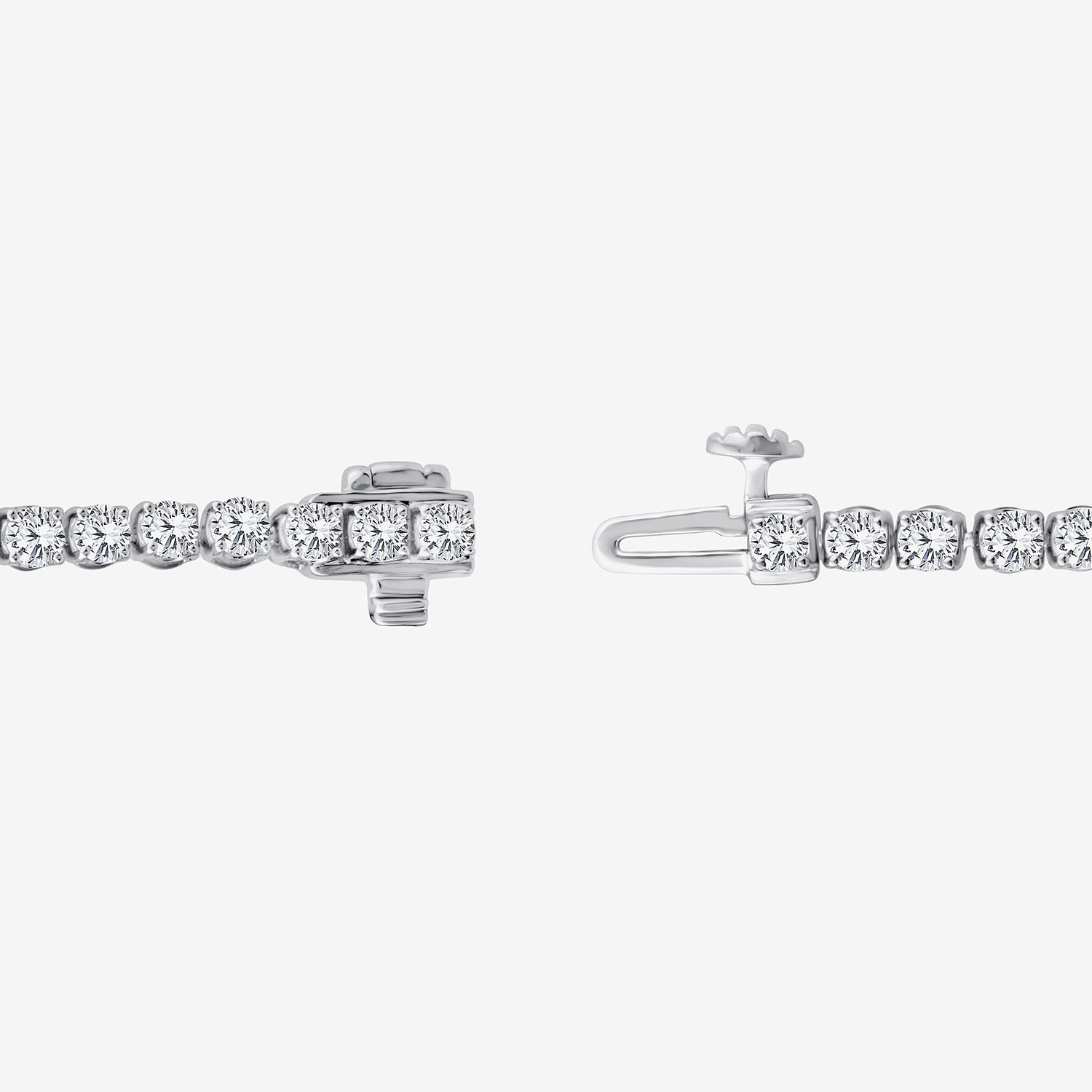 (F, Si2) Womens 3 1/2 CT. T.W Lab Grown White Diamond 14K Gold 6 1/2 Inch Tennis Bracelet