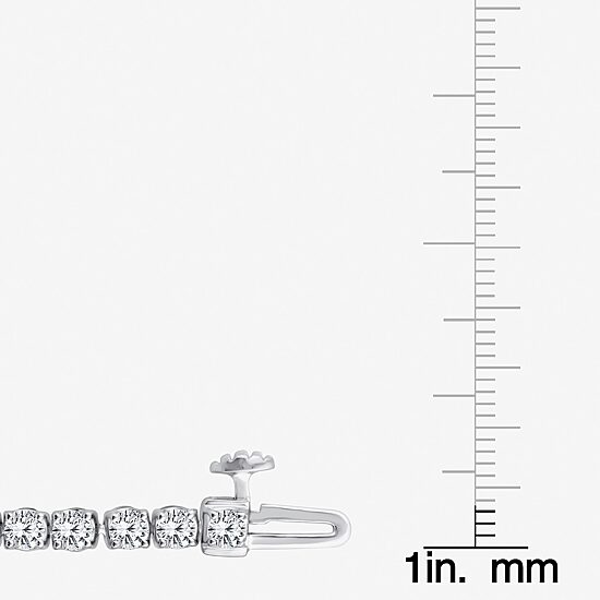 (F, Si2) Womens 3 1/2 CT. T.W Lab Grown White Diamond 14K Gold 6 1/2 Inch Tennis Bracelet