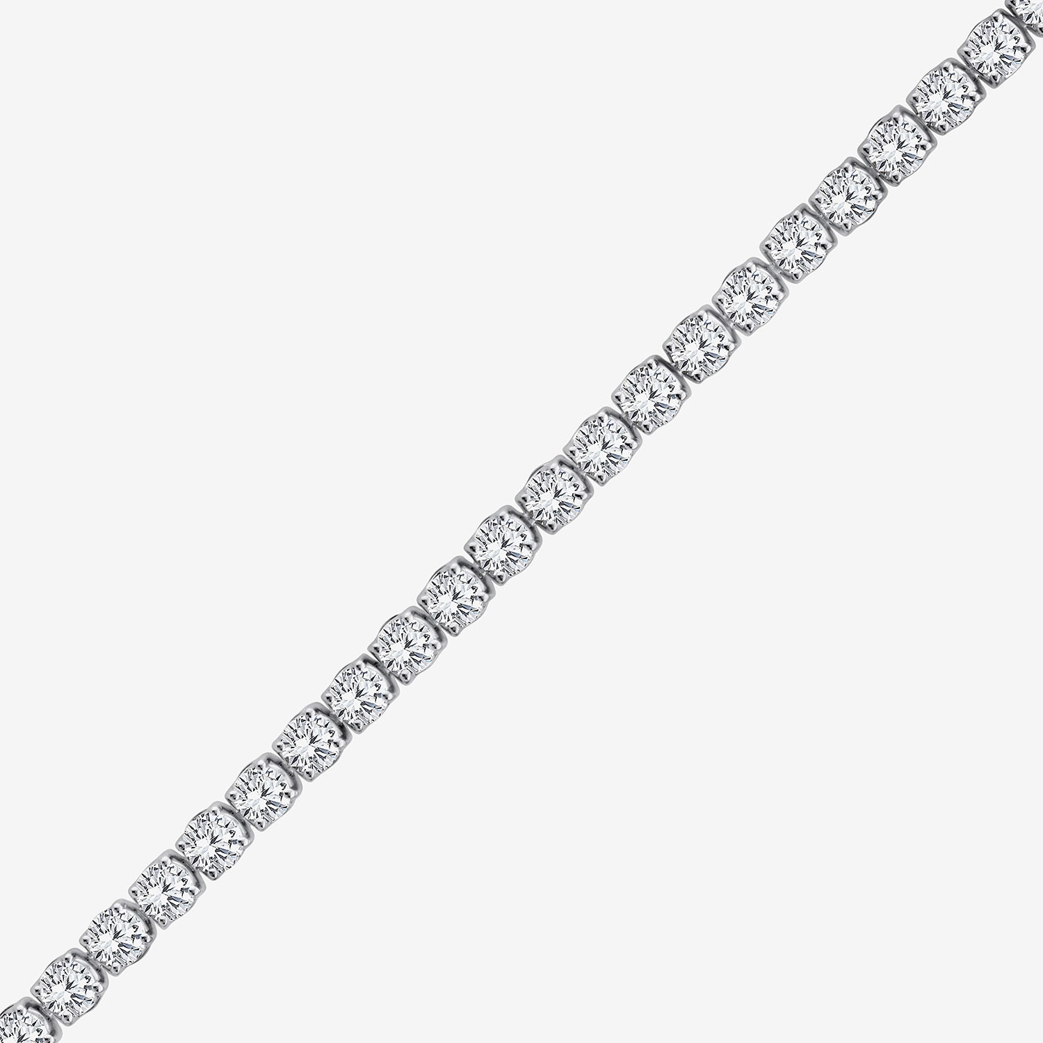 (F, Si2) Womens 3 1/2 CT. T.W Lab Grown White Diamond 14K Gold 6 1/2 Inch Tennis Bracelet