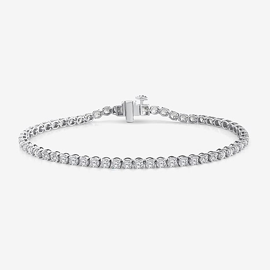 (F, Si2) Womens 4 3/8 Ct. T.W. Lab Grown White Diamond 14K Gold 8 Inch Tennis Bracelet