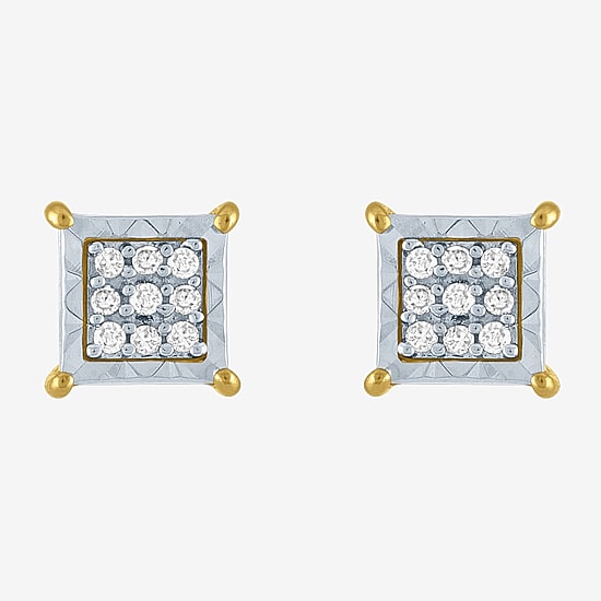 (G-H, Si2-I1) 1/10 CT. T.W. Lab Grown White Diamond 10K Gold 5.5mm Stud Earrings