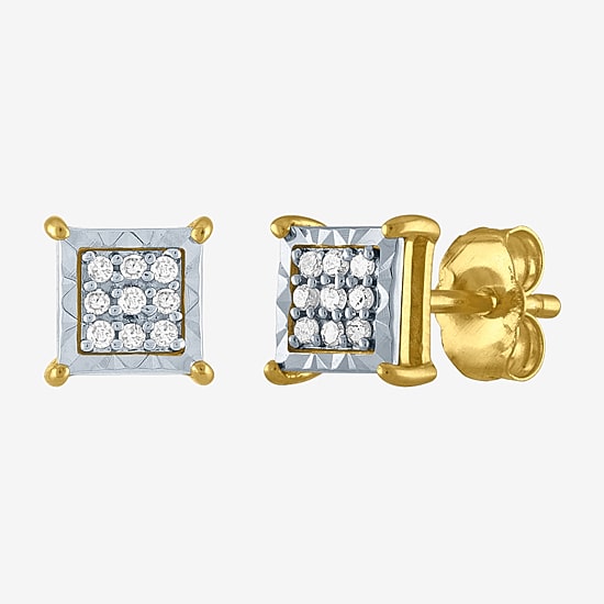 (G-H, Si2-I1) 1/10 CT. T.W. Lab Grown White Diamond 10K Gold 5.5mm Stud Earrings