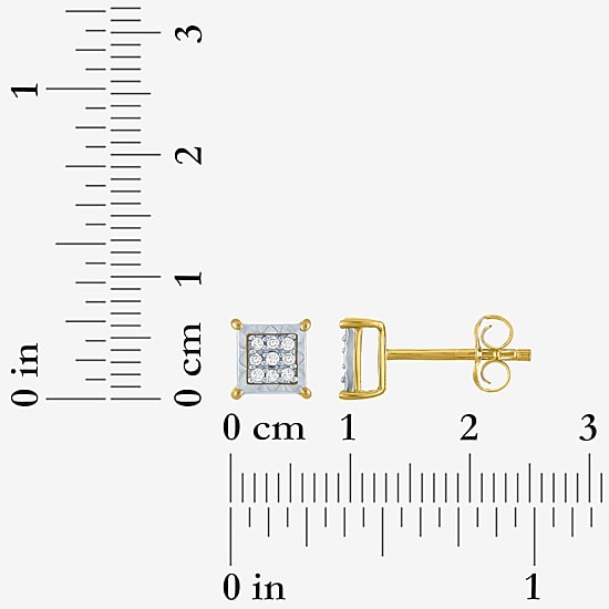 (G-H, Si2-I1) 1/10 CT. T.W. Lab Grown White Diamond 10K Gold 5.5mm Stud Earrings