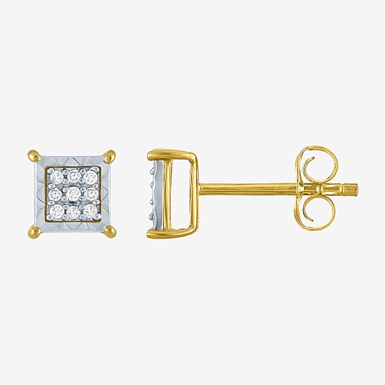 (G-H, Si2-I1) 1/10 CT. T.W. Lab Grown White Diamond 10K Gold 5.5mm Stud Earrings