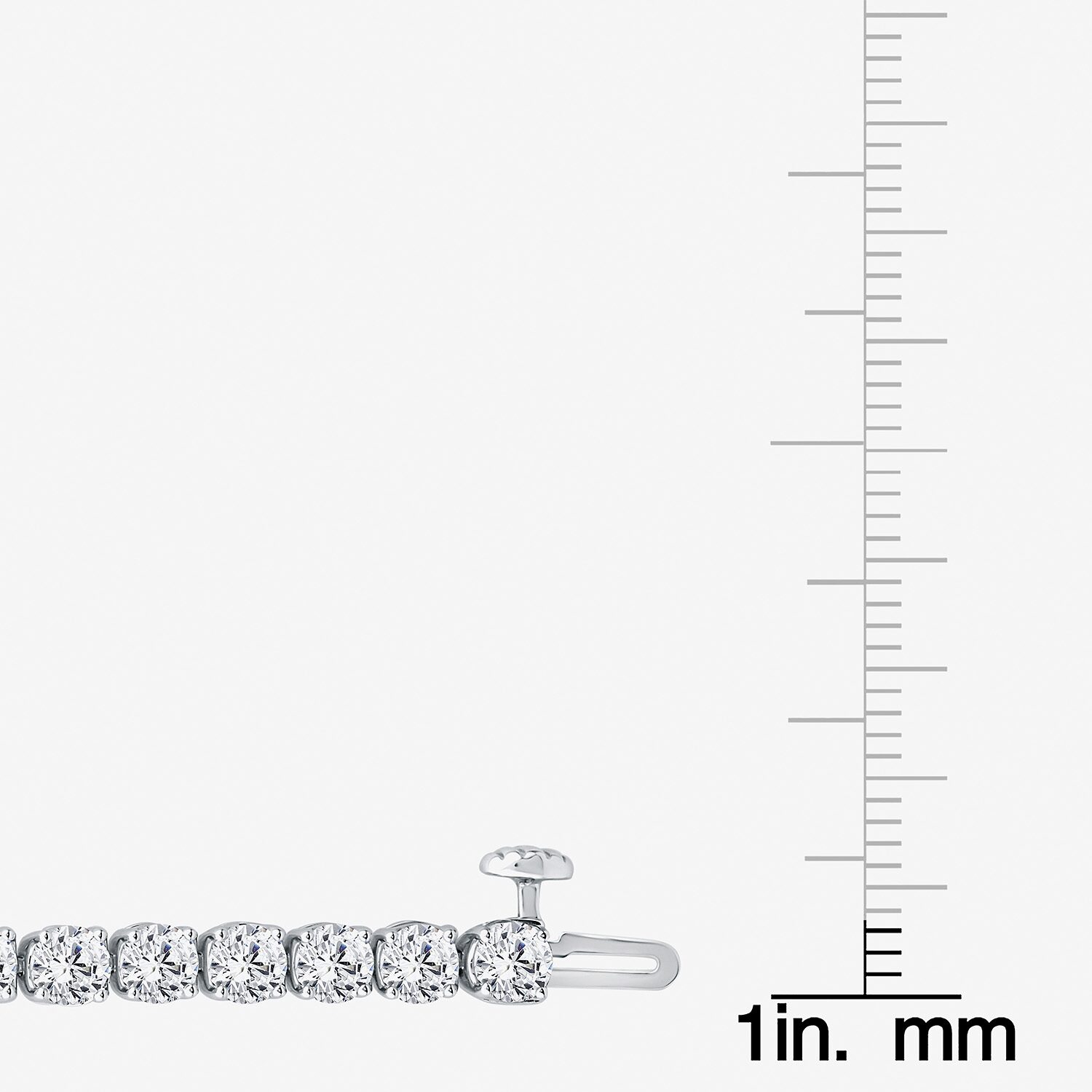 (F / Si2) Womens 6 1/2 Ct. T.W. Lab Grown White Diamond 14K Gold Round Inch Tennis Bracelet
