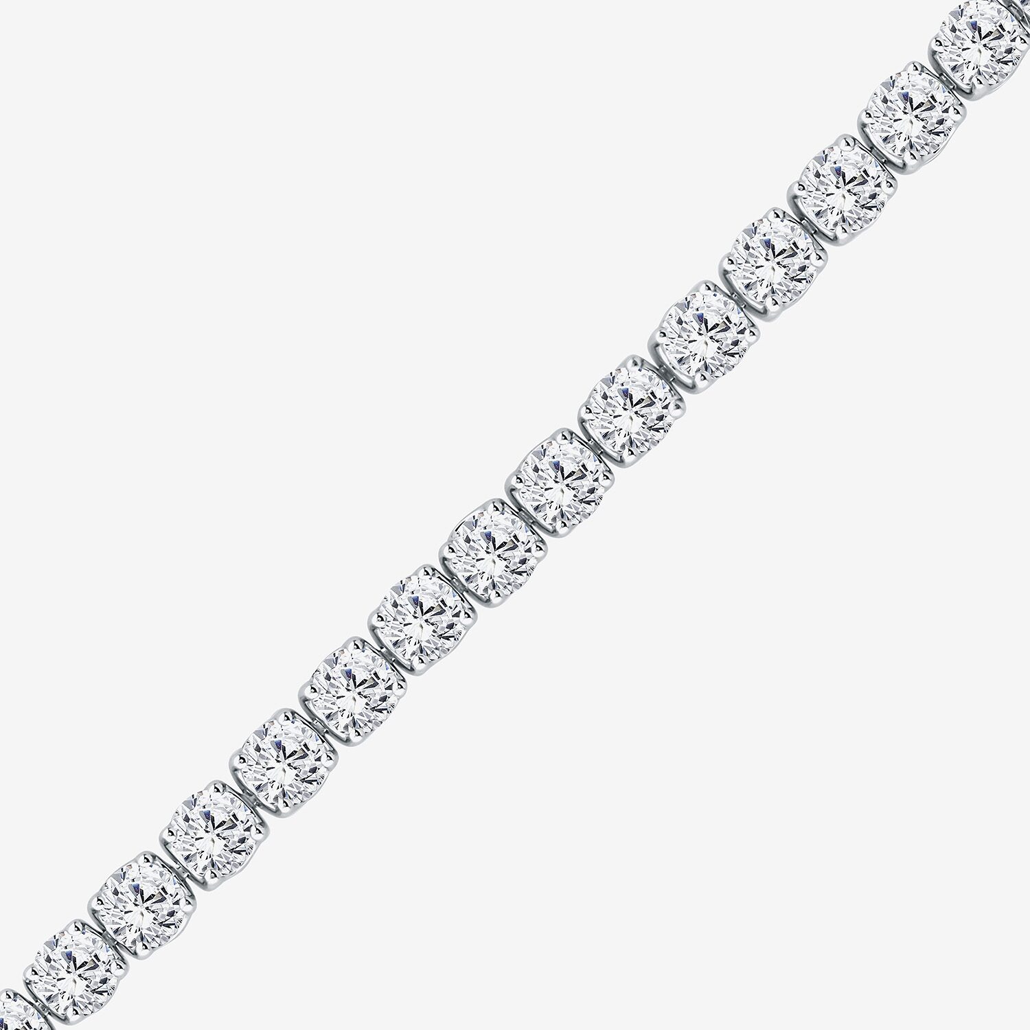 (F / Si2) Womens 6 1/2 Ct. T.W. Lab Grown White Diamond 14K Gold Round Inch Tennis Bracelet