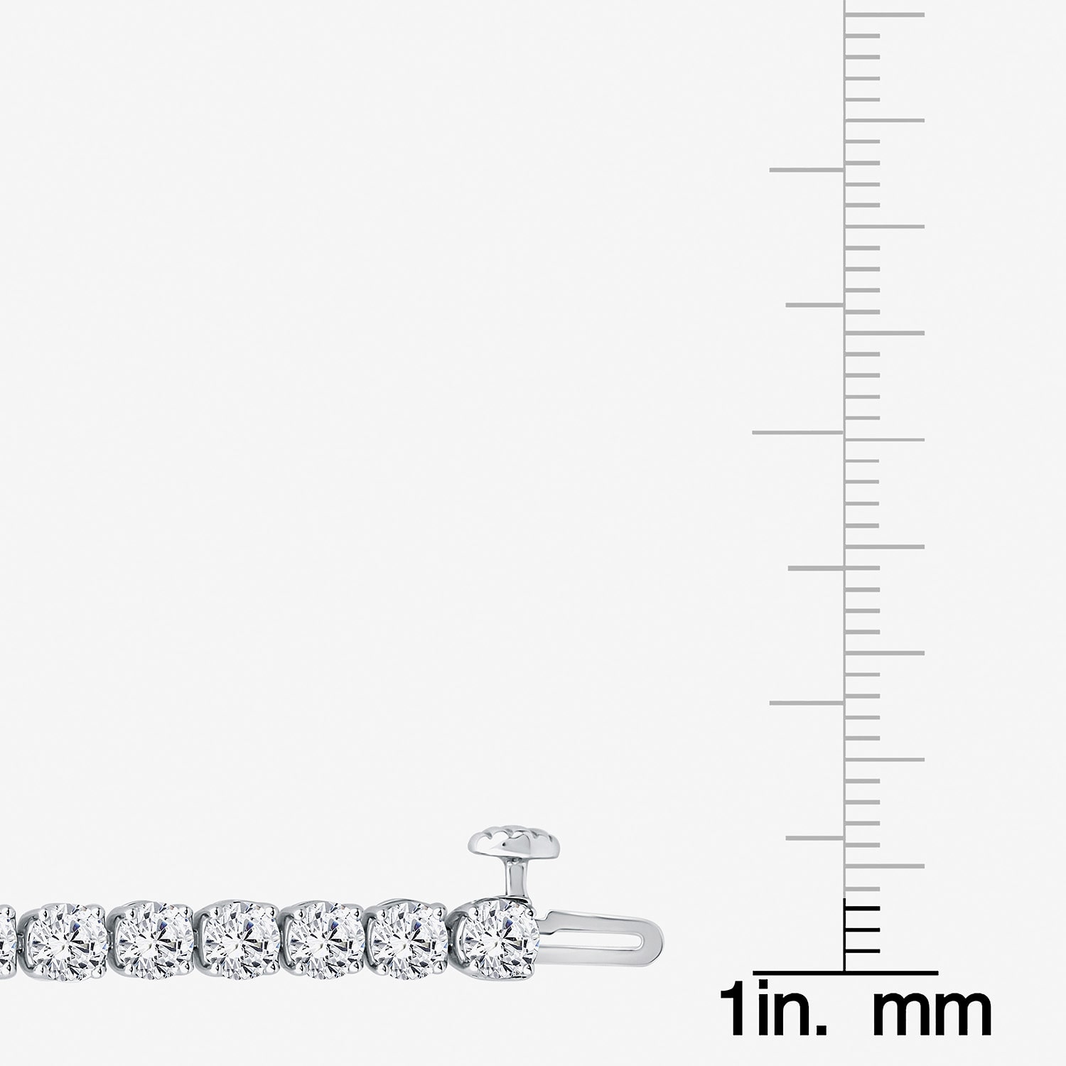(F, Si2) Womens 7 Ct.T.W. Lab Grown White Diamond 14K Gold Round 7.25 Inch Tennis Bracelet