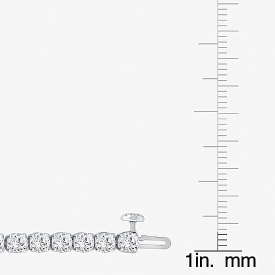 (F / Si2) Womens 8 Ct.T.W. Lab Grown White Diamond 14K Gold Round 8 Inch Tennis Bracelet