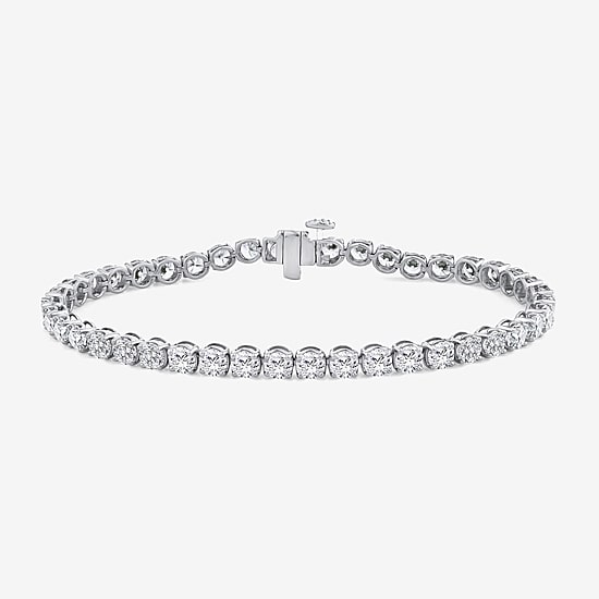 (F / Si2) Womens 8 1/2 Ct. T.W. Lab Grown White Diamond 14K Gold 7.25 Inch Tennis Bracelet