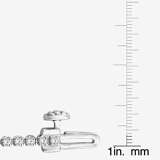 (F, Si2) Womens 1 CT. T.W. Lab Grown White Diamond 14K Gold Round 7.25 Inch Tennis Bracelet