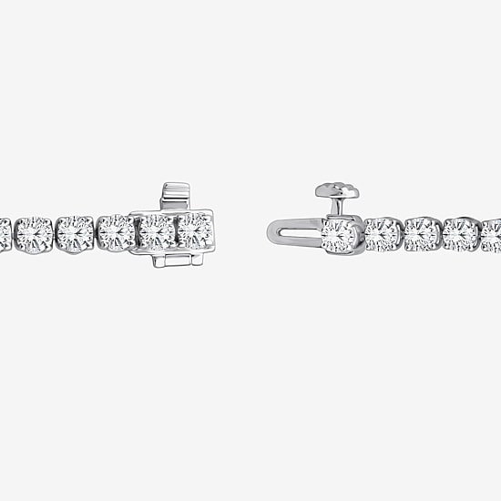 (F, Si2) Womens 6 3/8 Ct. T.W. Lab Grown White Diamond 10K Gold Round 7.25 Inch Tennis Bracelet