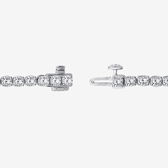 (F, Si2) Womens 5 1/3 Ct. T.W. Lab Grown White Diamond 14K Gold Round 7.25 Inch Tennis Bracelet