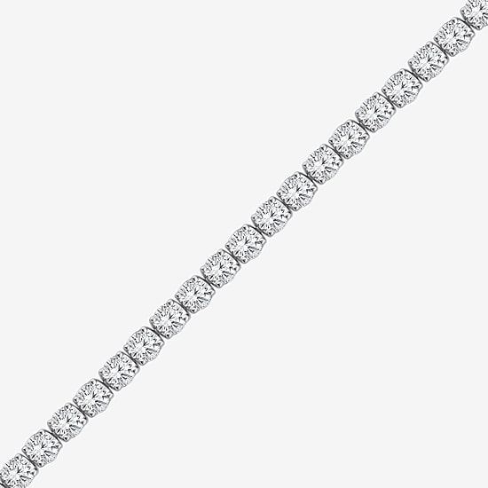 (F, Si2) Womens 5 1/3 Ct. T.W. Lab Grown White Diamond 14K Gold Round 7.25 Inch Tennis Bracelet