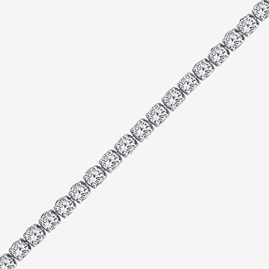 (F, Si2) Womens 3 1/6 Ct. T.W. Lab Grown White Diamond 14K Gold 7.25 Inch Tennis Bracelet
