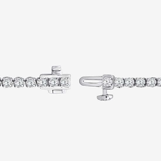 (F, Si2) Womens 3 3/8 Ct. T.W. Lab Grown White Diamond 14K Gold 8 Inch Tennis Bracelet