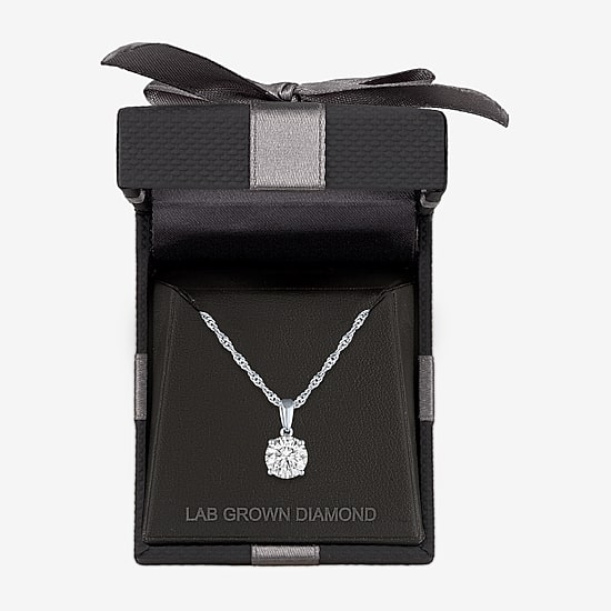 G-H/ Si1-Si2 Womens 2 CT. Lab Grown White Diamond Sterling Silver Round 18 Inch Pendant Necklace