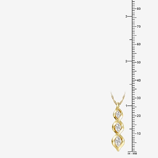 Yes, Please! Womens Lab Created White Sapphire 14K Gold Over Silver 18 Inch Pendant Necklace