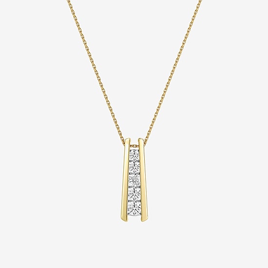 Yes, Please! Womens Lab Created White Sapphire Sterling Silver 18 Inch Pendant Necklace