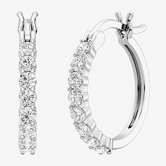 Yes, Please! Womens Lab Created White Sapphire Sterling Silver Round 3 Pair Earring Set