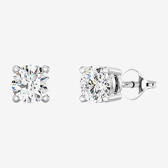 Yes, Please! Womens Lab Created White Sapphire Sterling Silver Round 3 Pair Earring Set
