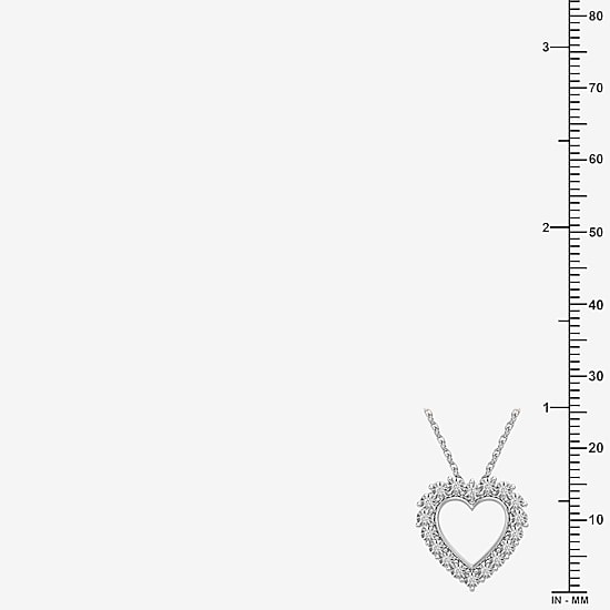 Yes, Please! (G, I2) Womens 1/10 CT. T.W. Lab Grown White Diamond Sterling Silver Heart 18 Inch Pendant Necklace