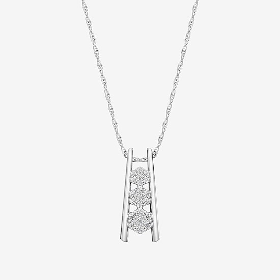 Yes, Please! (G/Si1-Si2) Womens 1/4 CT. T.W. Lab Grown White Diamond Sterling Silver Pendant